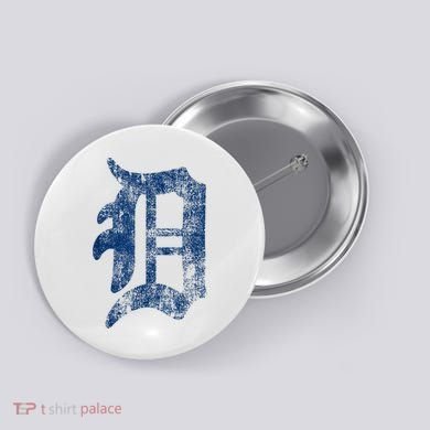 Retro Detroit Letter D Throwback Design Button