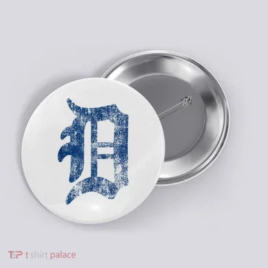 Retro Detroit Letter D Throwback Design Button