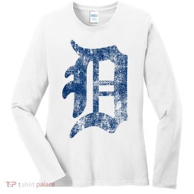 Retro Detroit Letter D Throwback Design Women's Long Sleeve Shirt