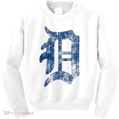 Retro Detroit Letter D Throwback Design Kids Sweatshirt