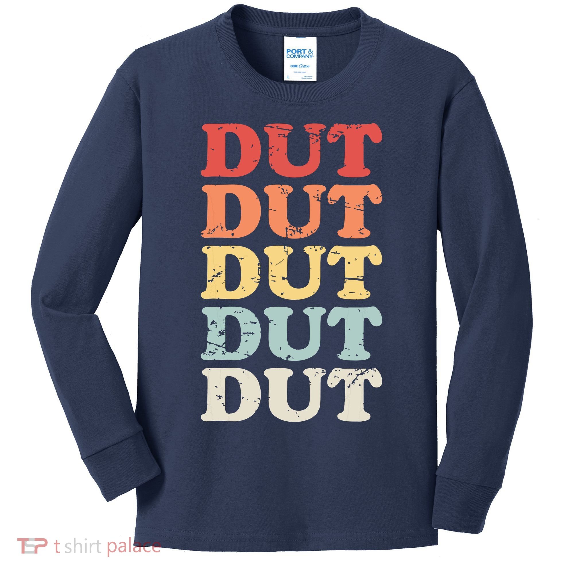 Retro DUT Marching Band Percussion Kids Long Sleeve Shirt