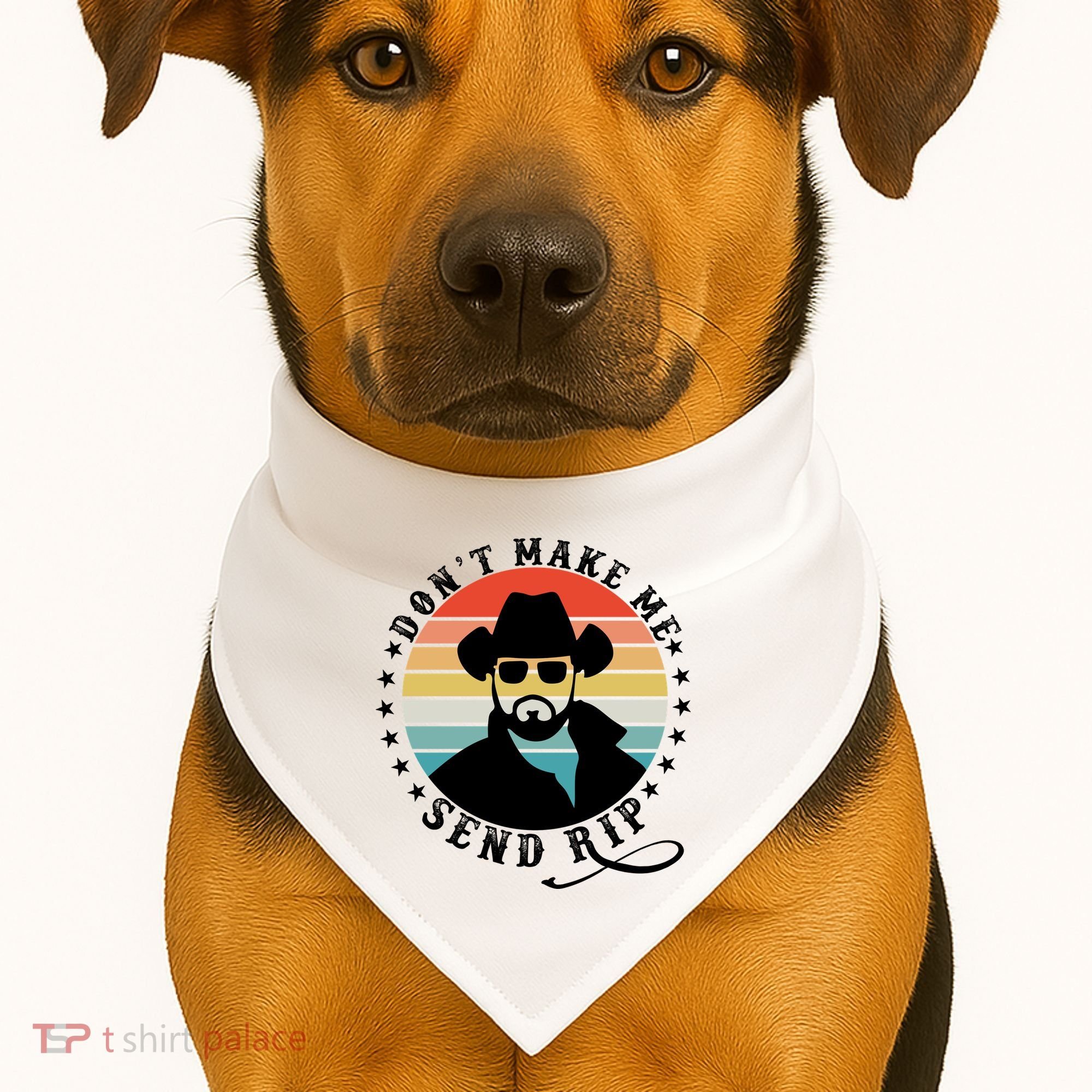 Retro Don't Make Me Send RIP USA-Made Doggie Bandana