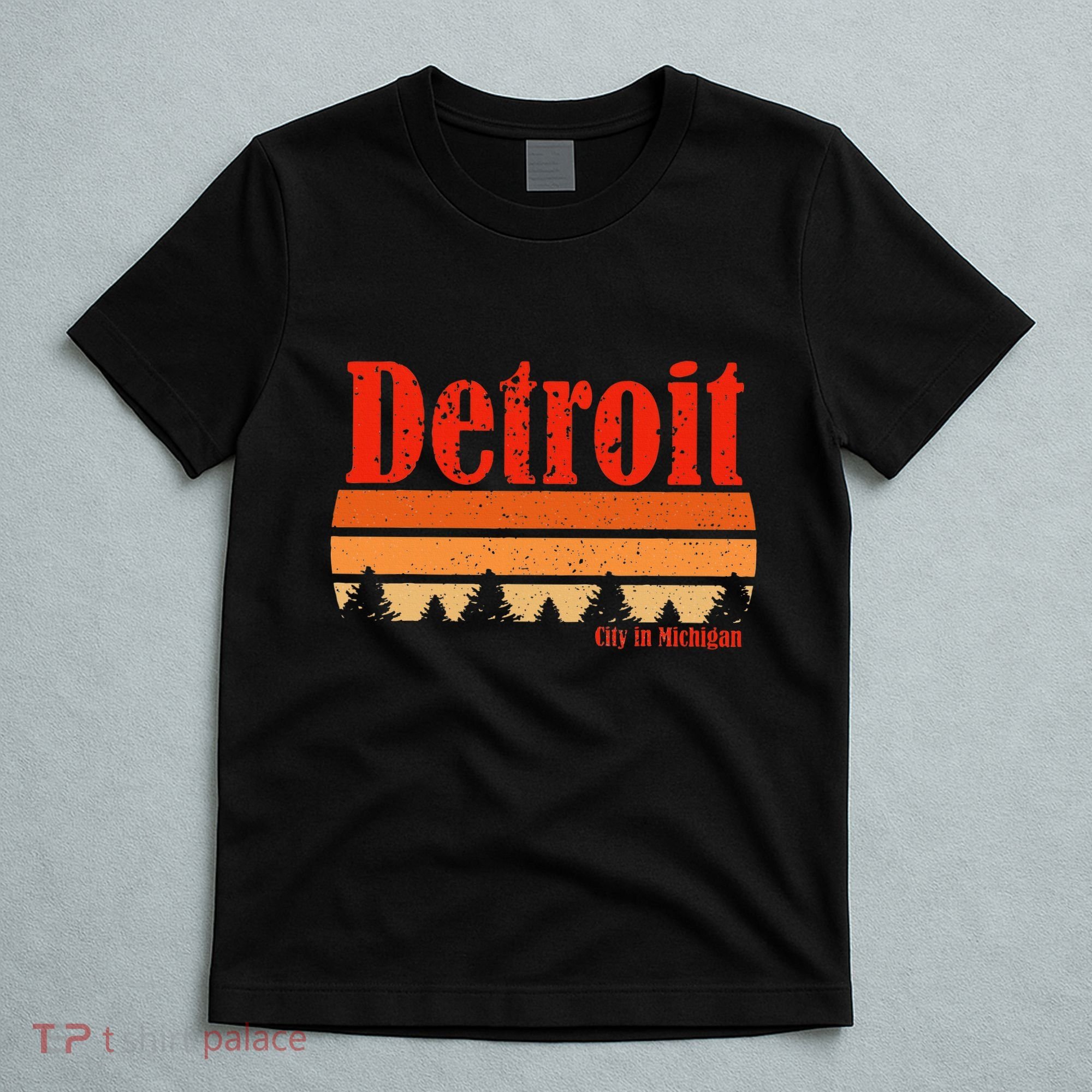 Retro Detroit Michigan Vintage Weathered Graphic T-Shirt