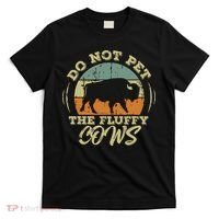 Retro Do Not Pet The Fluffy Cows Vintage Bison Buffalo T-Shirt thumb 0