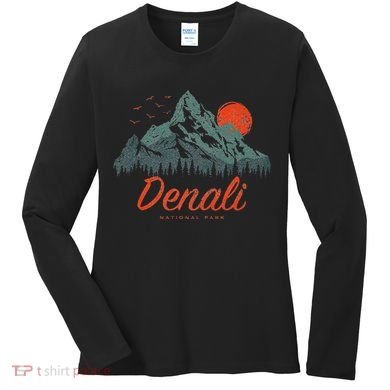 Retro Denali National Park Us Vintage Denali Women's Long Sleeve Shirt