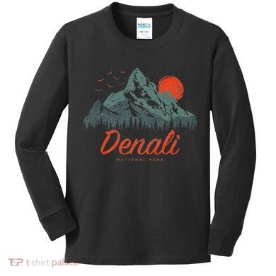 Retro Denali National Park Us Vintage Denali Kids Long Sleeve Shirt