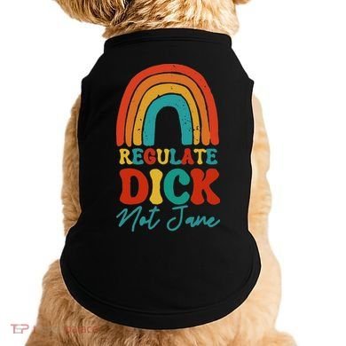 Regulate Dick Not Jane Choice Retro Rainbow Doggie Tank
