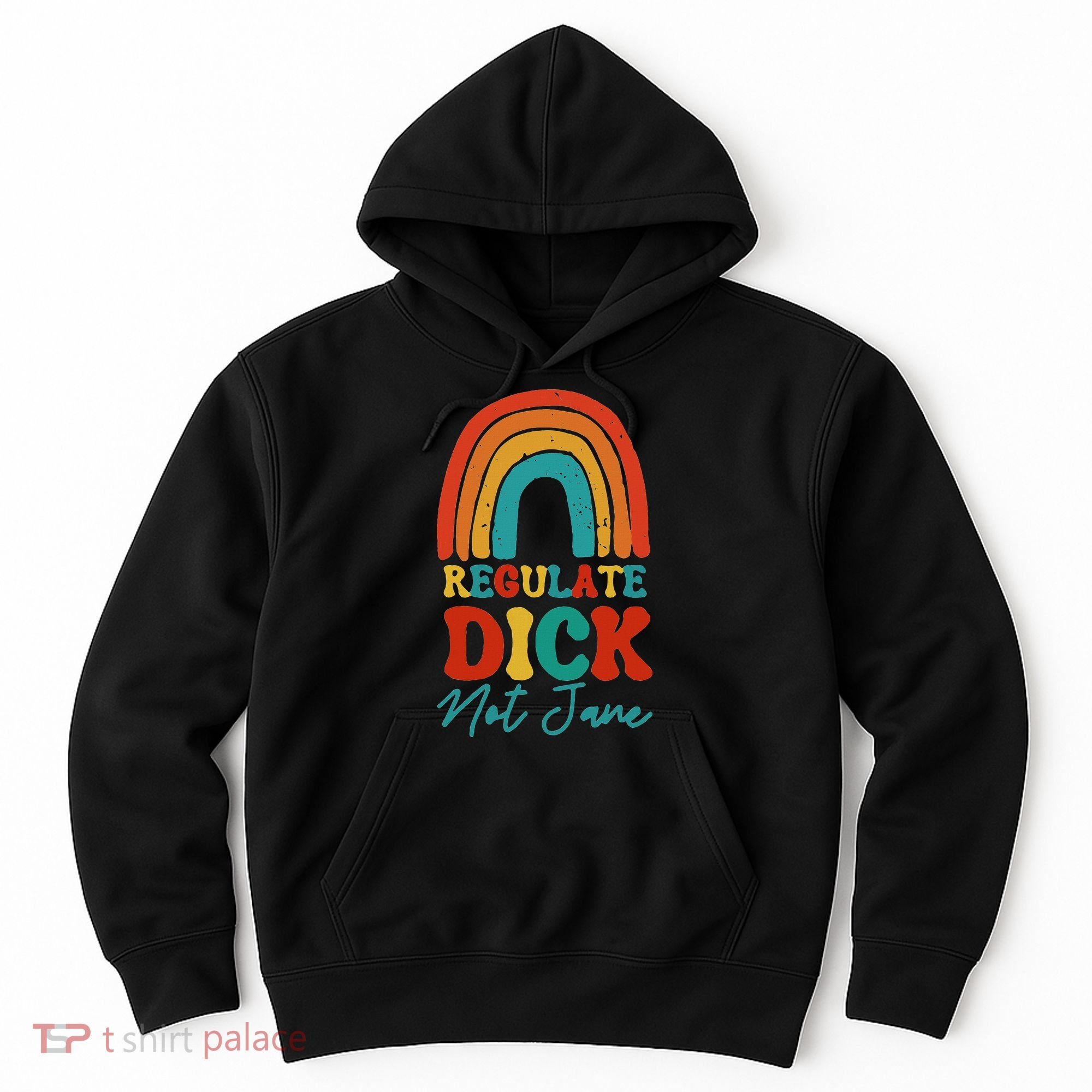 Regulate Dick Not Jane Choice Retro Rainbow Hoodie