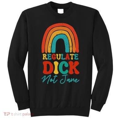 Regulate Dick Not Jane Choice Retro Rainbow Sweatshirt