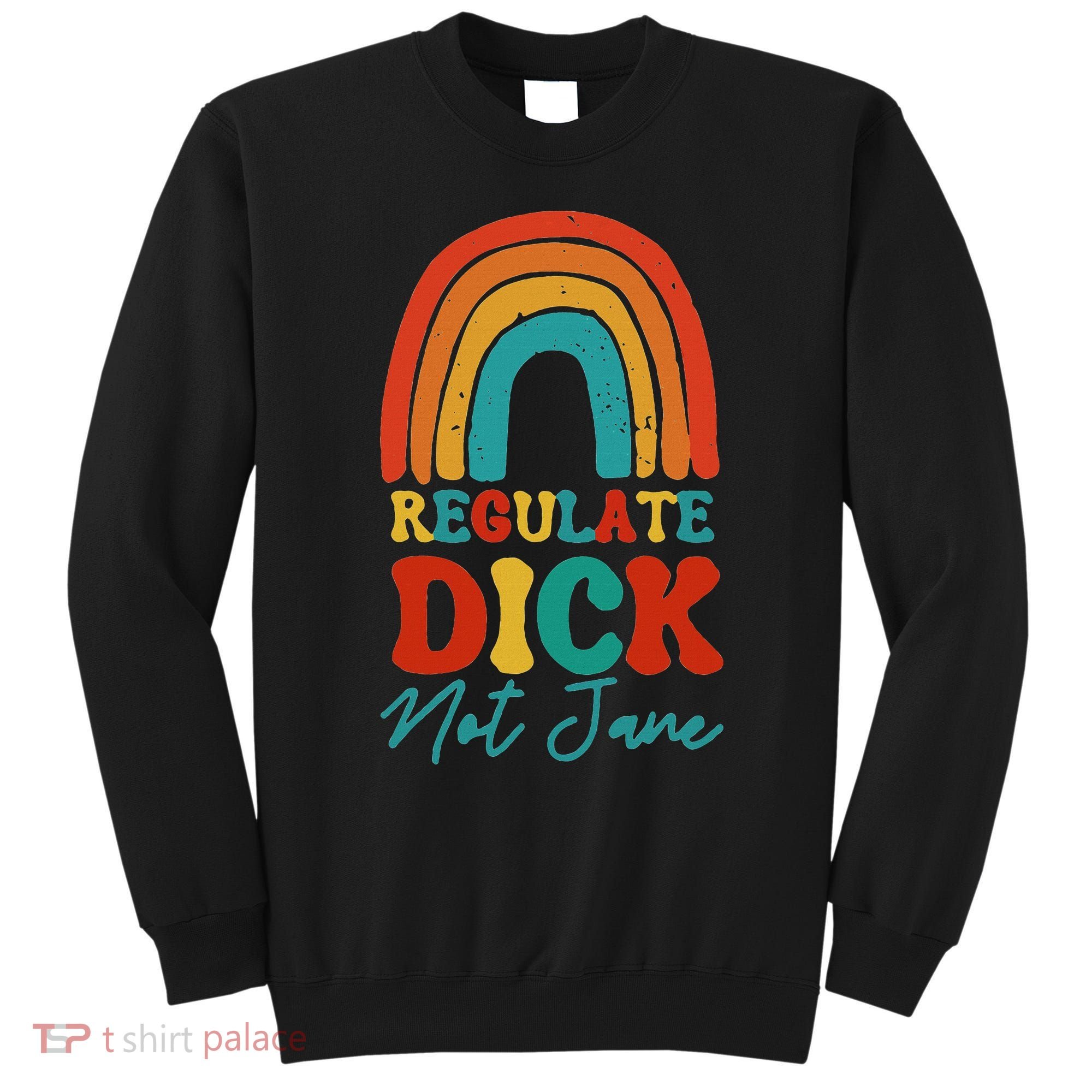 Regulate Dick Not Jane Choice Retro Rainbow Sweatshirt