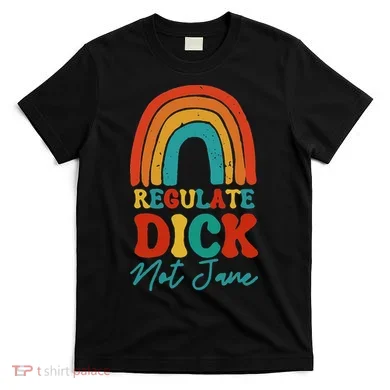 Regulate Dick Not Jane Choice Retro Rainbow T-Shirt