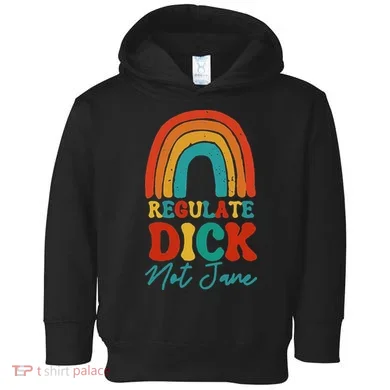 Regulate Dick Not Jane Choice Retro Rainbow Toddler Hoodie