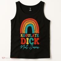 Regulate Dick Not Jane Choice Retro Rainbow Tank Top thumb 2