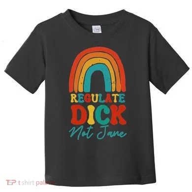 Regulate Dick Not Jane Choice Retro Rainbow Toddler T-Shirt