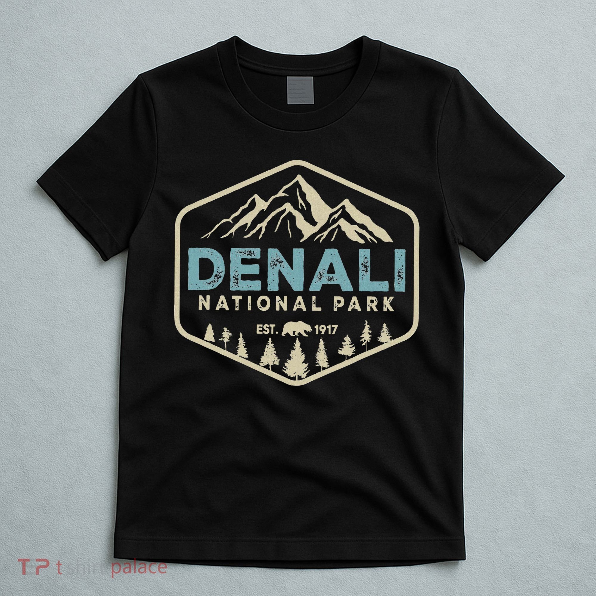 Retro Denali National Park Mountains Nature Vintage Hiking T-Shirt
