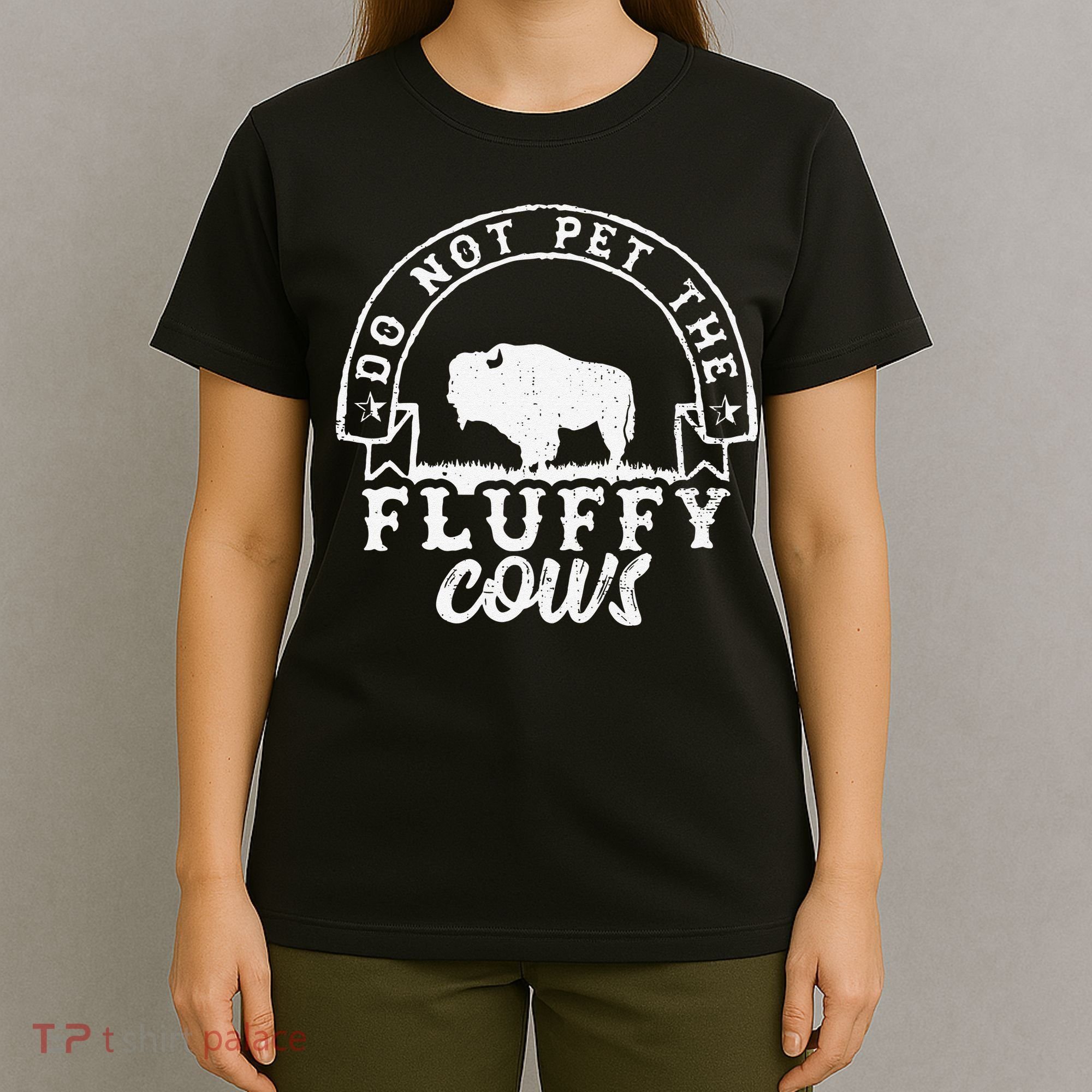 Retro Do Not Pet The Fluffy Cows Vintage Bison Buffalo T-Shirt
