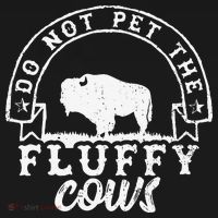 Retro Do Not Pet The Fluffy Cows Vintage Bison Buffalo T-Shirt thumb 7