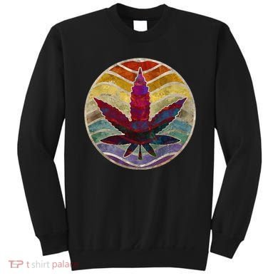 Retro Design Of Marijuana Leaf. Cannabis Weed. Sweatshirt