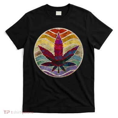Retro Design Of Marijuana Leaf. Cannabis Weed. T-Shirt