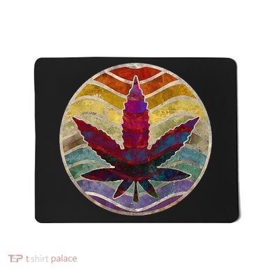 Retro Design Of Marijuana Leaf. Cannabis Weed. Mousepad