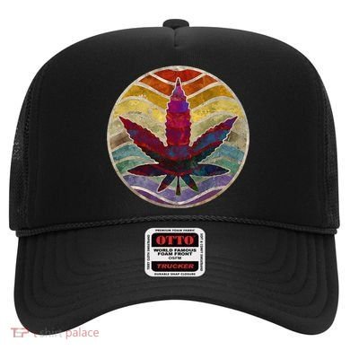 Retro Design Of Marijuana Leaf. Cannabis Weed. Hat