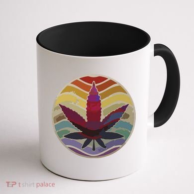 Retro Design Of Marijuana Leaf, Cannabis Weed Coffee Mug back