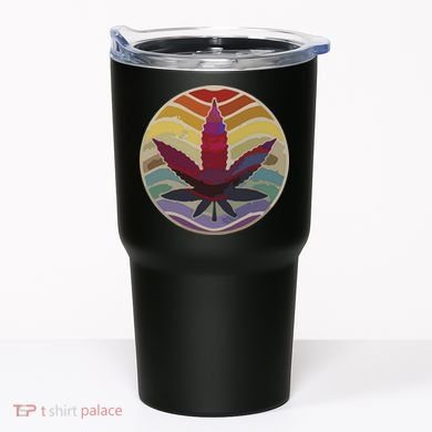 Retro Design Of Marijuana Leaf, Cannabis Weed Tumbler