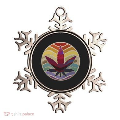 Retro Design Of Marijuana Leaf, Cannabis Weed Ornament