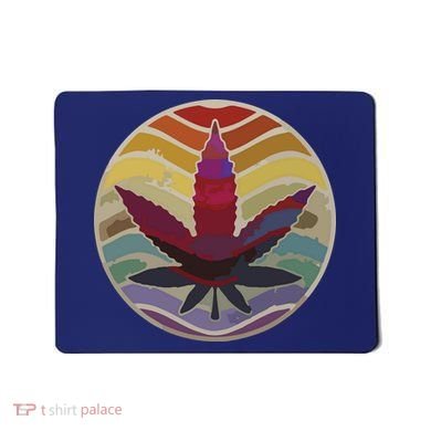 Retro Design Of Marijuana Leaf, Cannabis Weed Mousepad