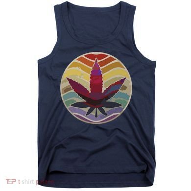 Retro Design Of Marijuana Leaf, Cannabis Weed Tank Top
