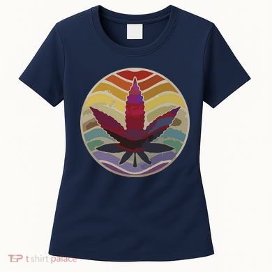Retro Design Of Marijuana Leaf, Cannabis Weed Women's T-Shirt