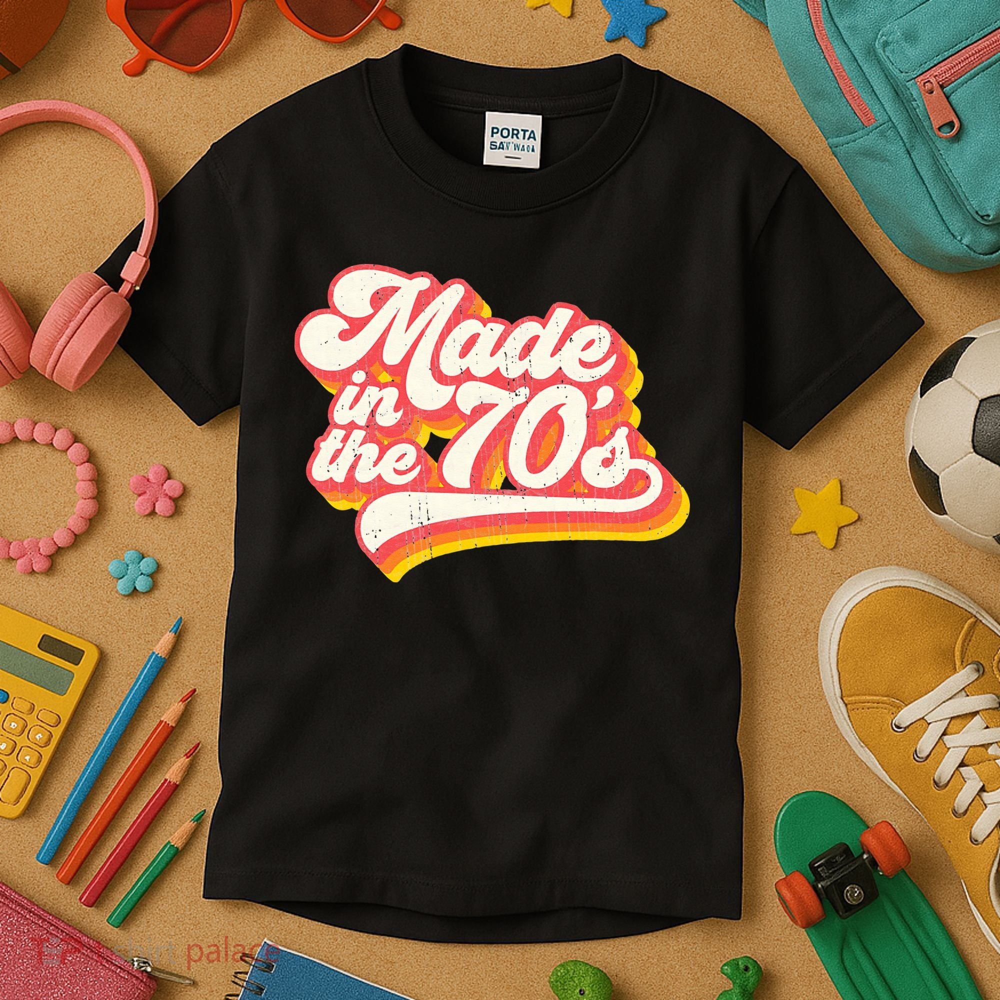 Roller Disco Outfit Retro Made In The 70s Costume Kids T-Shirt