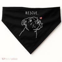 Rescue Dog Pitbull Drawing Rescue Mom USA-Made Doggie Bandana thumb 0