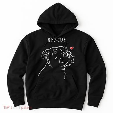 Rescue Dog Pitbull Drawing Rescue Mom Hoodie