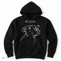 Rescue Dog Pitbull Drawing Rescue Mom Hoodie thumb 0