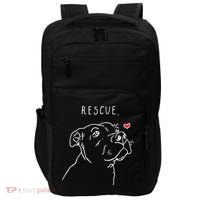 Rescue Dog Pitbull Drawing Rescue Mom Impact Tech Backpack thumb 0