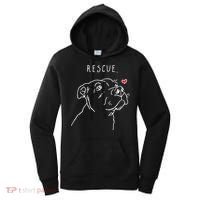Rescue Dog Pitbull Drawing Rescue Mom Women's Hoodie thumb 0