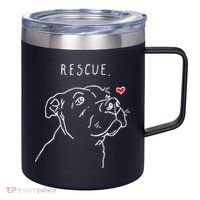Rescue Dog Pitbull Drawing Rescue Mom 12oz Stainless Steel Coffee Mug thumb 0