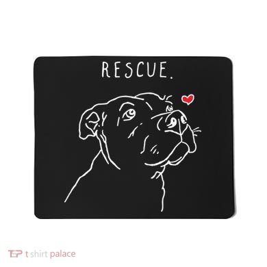 Rescue Dog Pitbull Drawing Rescue Mom Mousepad