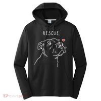 Rescue Dog Pitbull Drawing Rescue Mom Performance Fleece Hoodie thumb 0