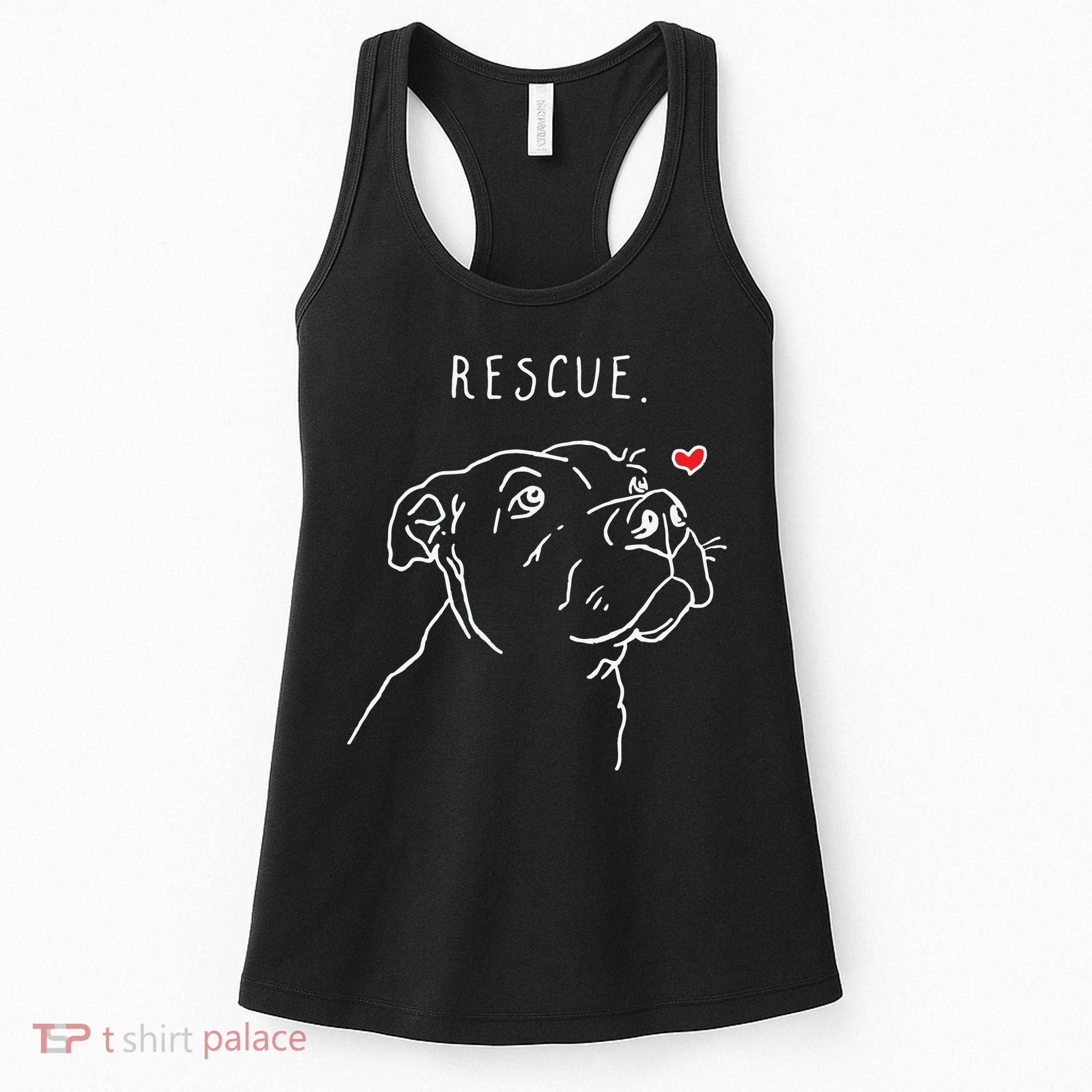 Rescue Dog Pitbull Drawing Rescue Mom Women's Tank Top