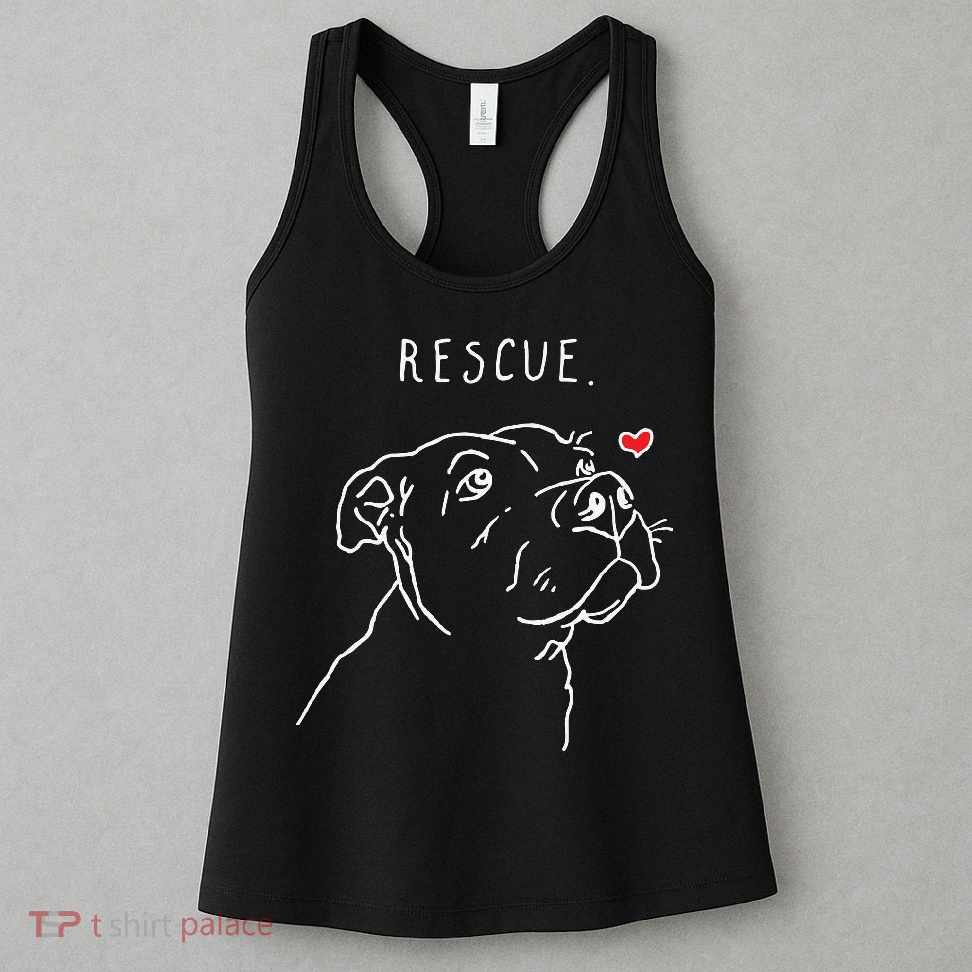 Rescue Dog Pitbull Drawing Rescue Mom Women's Tank Top