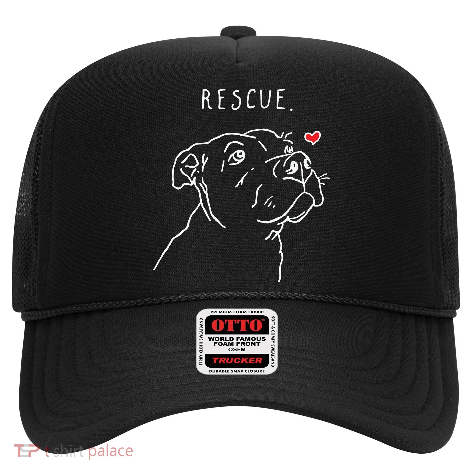 Rescue Dog Pitbull Drawing Rescue Mom Hat