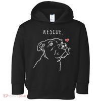 Rescue Dog Pitbull Drawing Rescue Mom Toddler Hoodie thumb 0