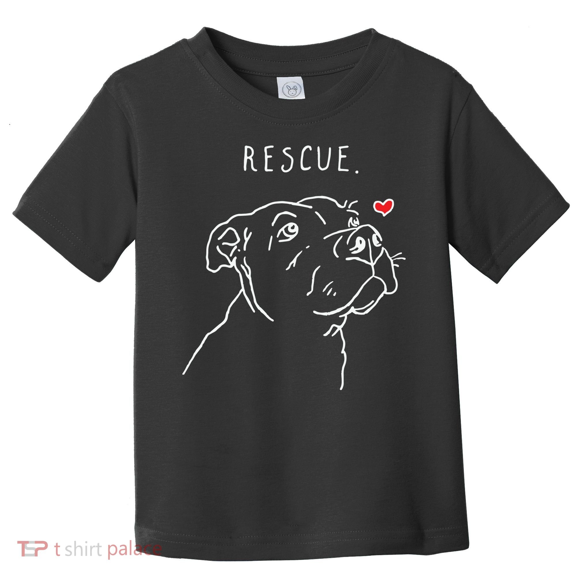 Rescue Dog Pitbull Drawing Rescue Mom Toddler T-Shirt