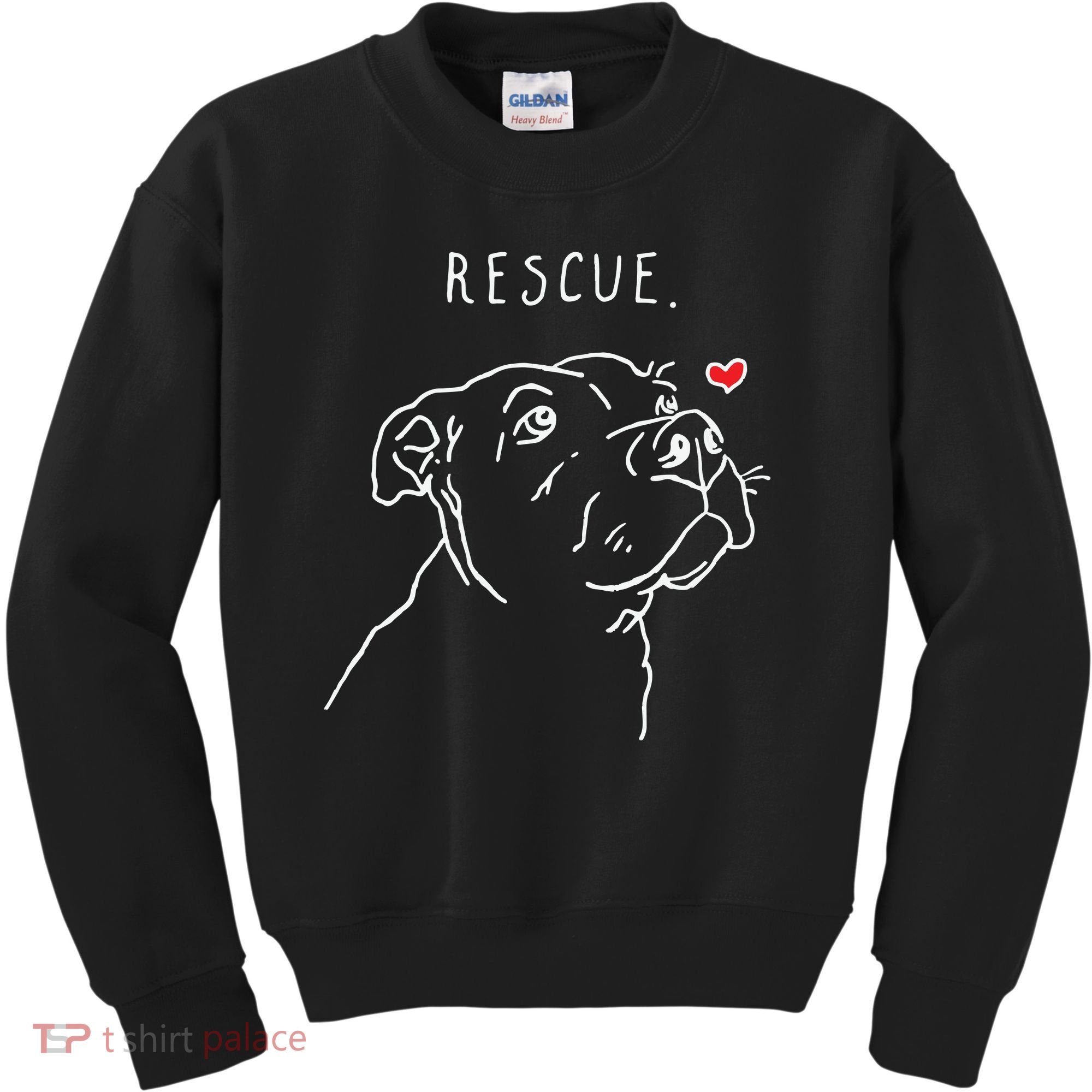 Rescue Dog Pitbull Drawing Rescue Mom Kids Sweatshirt
