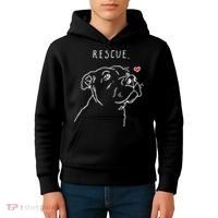 Rescue Dog Pitbull Drawing Rescue Mom Kids Hoodie thumb 4