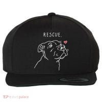 Rescue Dog Pitbull Drawing Rescue Mom Wool Snapback Cap thumb 0