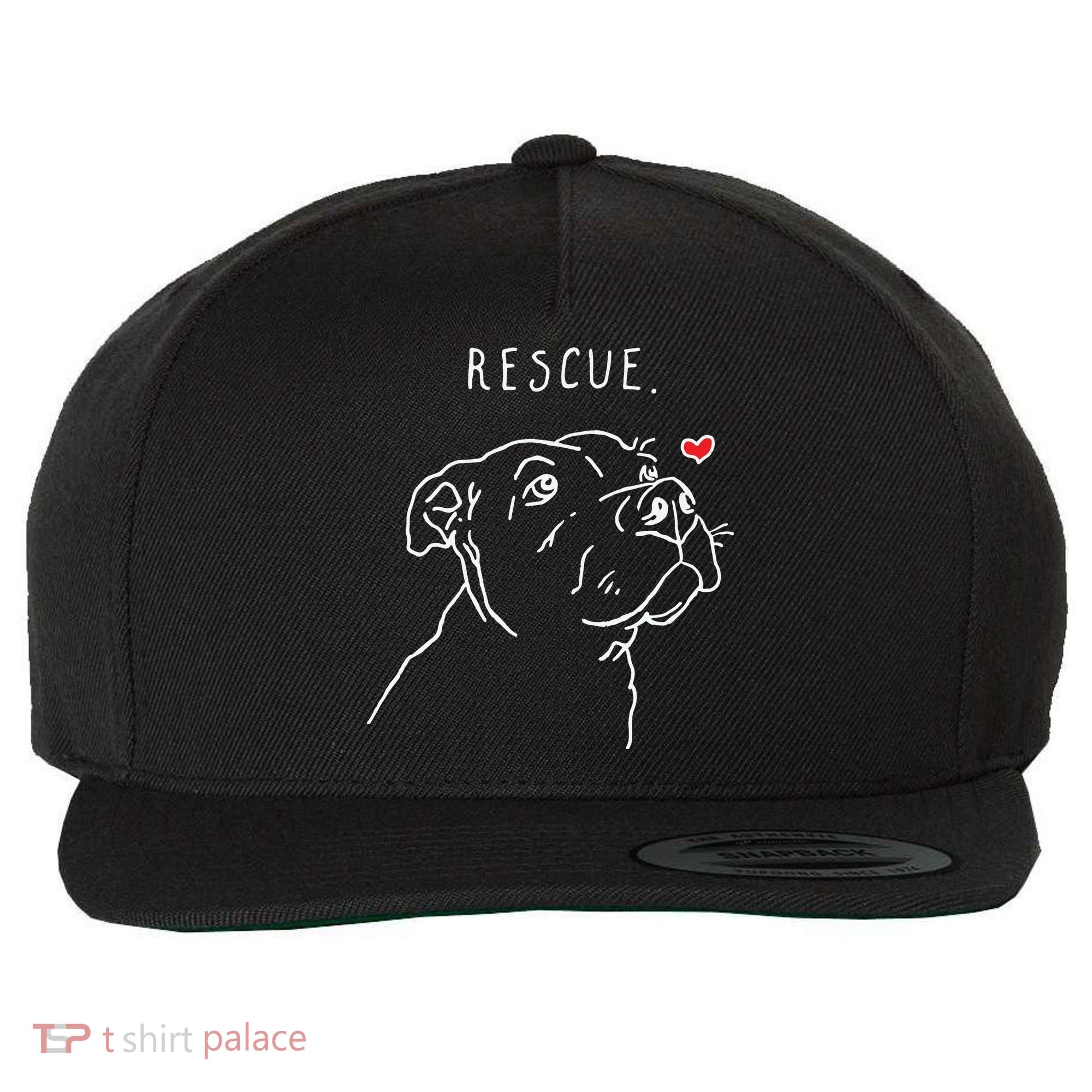 Rescue Dog Pitbull Drawing Rescue Mom Wool Snapback Cap