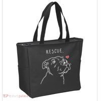 Rescue Dog Pitbull Drawing Rescue Mom Tote Bag thumb 2